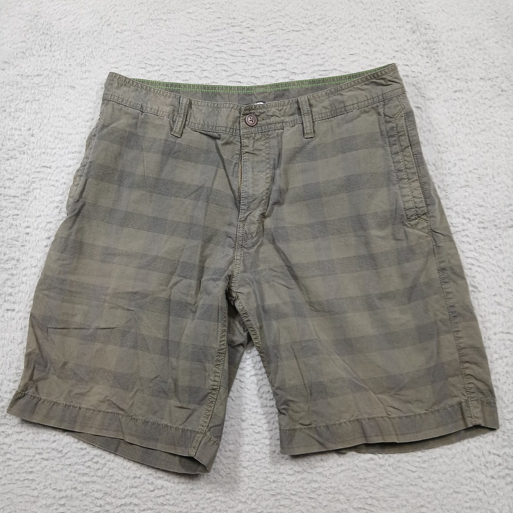 The North Face Men's Shorts 36 Green Plaid Casual Outdoor Hiking Regular Fit